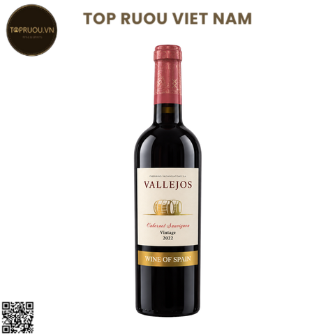Rượu Vang Đỏ Vallejos - Tây Ban Nha - Cabernet Sauvignon - 13,5% - 750ml