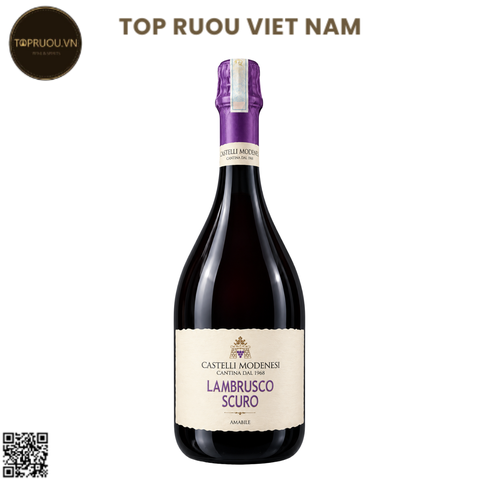 Vang Nổ Castelli Mod Lambrus Scuro Amabile - Ý - Blended - 8% - 750ml