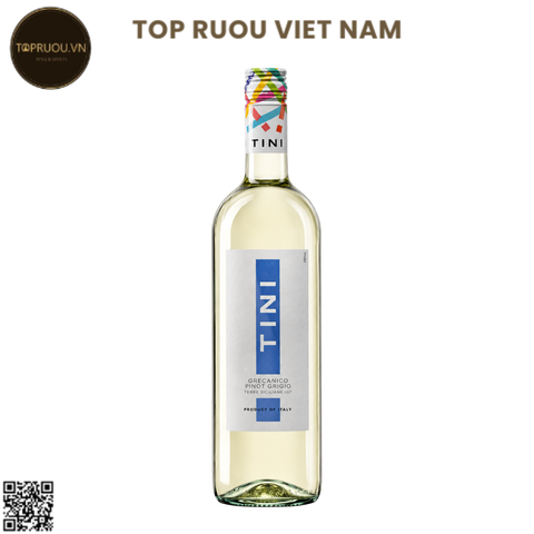 Rượu Vang Trắng Tini Grecanico Pinot Grigio Terre Siciliane - Ý - Grecanico, Pinot Grigio - 12% - 750ml