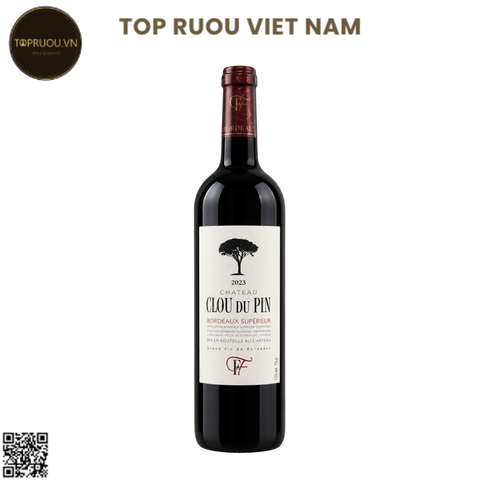 Rượu Vang Đỏ Chateau Clou du Pin Bordeaux Superieur - Pháp - Cabernet Franc, Cabernet Sauvignon, Merlot - 15% - 750ml