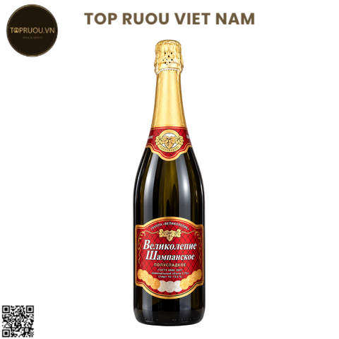 Vang Nổ Đỏ Bеликолепие Шампанc 750ml - 13.5% - Nga (11 Đồng Tiền)