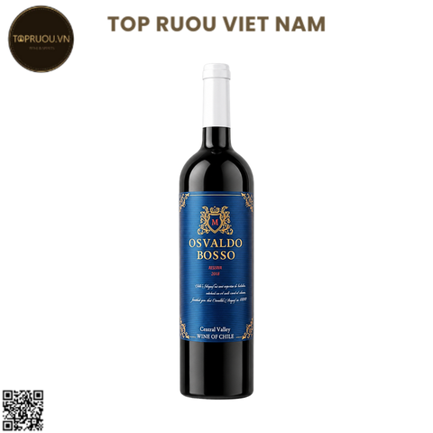 Vang Đỏ Osvaldo Bosso (Tem Xanh) - Chile - Merlot - 13,5% - 750ml