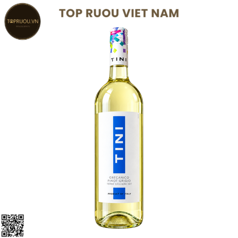 Rượu Vang Trắng Tini Grecanico Pinot Grigio Terre Siciliane - Ý - Grecanico, Pinot Grigio - 12% - 750ml