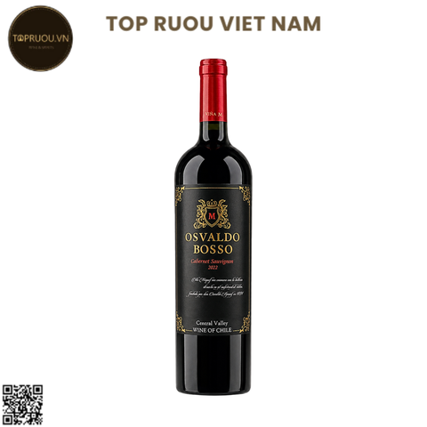 Vang Đỏ Osvaldo Bosso (Tem Đen) - Chile - Cabernet Sauvignon - 13,5% - 750ml