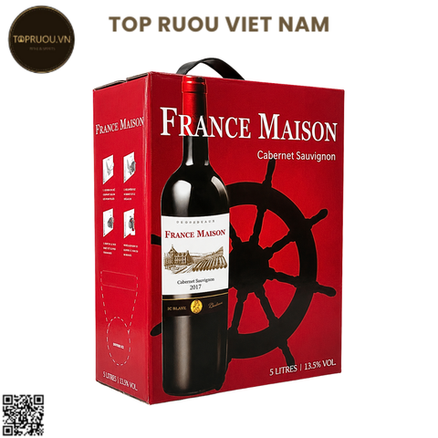 Rượu Vang Đỏ Túi France Maison - Pháp - Cabernet Sauvignon - 13.5% - 3000ml