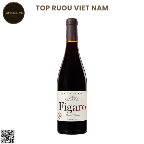 Rượu Vang Đỏ Moulin de Gassac Figaro, IGP Pays d'Herault France Marselan - Pháp - Shiraz, Carignan, Grenache - 13% - 750ml