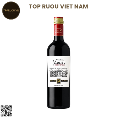 Rượu Vang Đỏ Chateau Merlet Bordeaux - Pháp - Merlot, Cabernet Sauvignon - 12,5% - 750ml