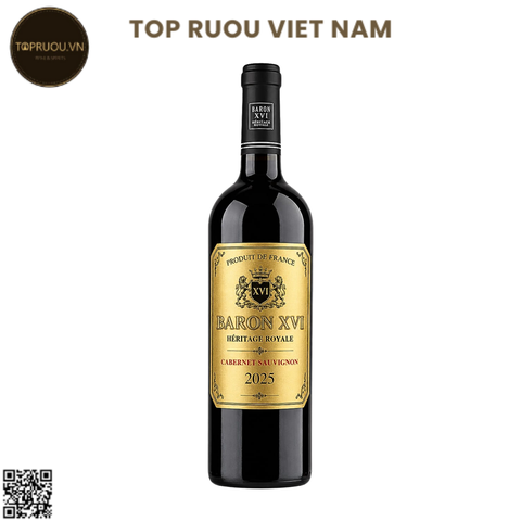 Rượu Vang Đỏ Baron XV Heritage Royale - Pháp - Cabernet Sauvignon - 13,5% - 750ml
