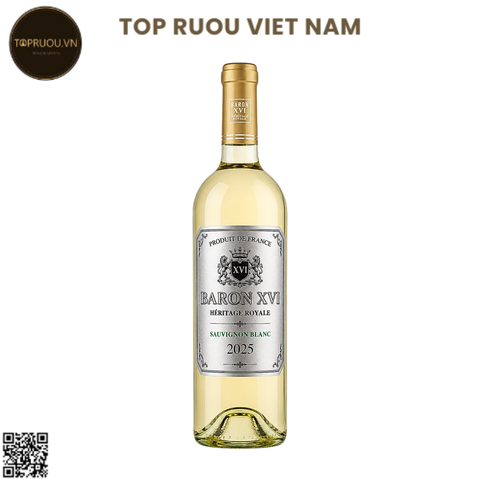 Rượu Vang Trắng Baron XV Heritage Royale - Pháp - Sau - 12,5% - 750ml