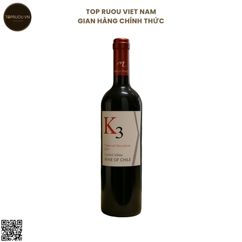 Vang Đỏ K3 - Chile - Cabernet Sauvignon - 13,5% - 750ml