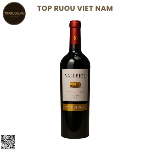 Vang Đỏ Vallejos - Tây Ban Nha - Cabernet Sauvignon - 13,5% - 750ml
