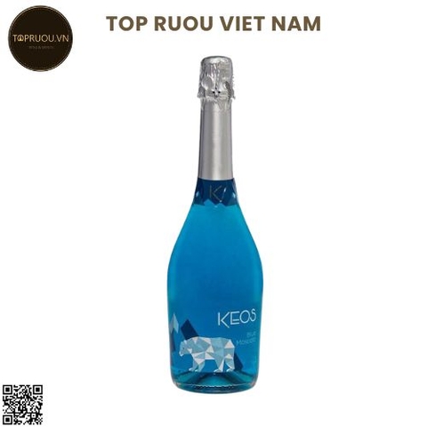 Vang Nổ Keos Blue Moscato Sparkling Wine 750ml - 5.5% - Tây Ban Nha