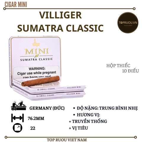 Xì Gà Villiger Sumatra Classic - 10 Điếu - Đức