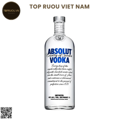 Vodka Absolut - 1000ml - 40% - Thụy Điển
