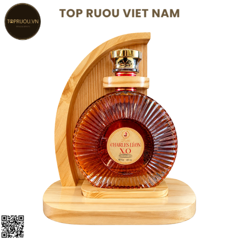 Kệ Gỗ Brandy XO Charles Leon - 700ml - 40% - Pháp