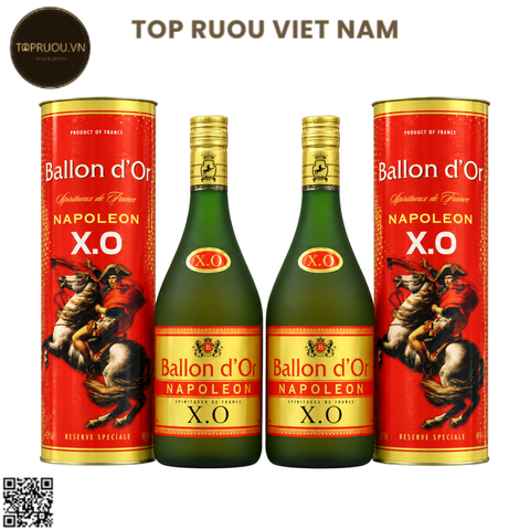 Combo 2 Chai Brandy XO Ballon D'or (Dạng Chai) - 700ml - 40% - Pháp