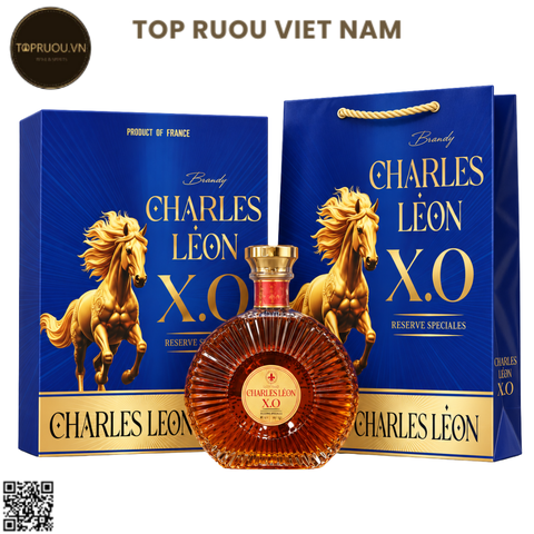 Brandy XO Charles Leon (Kèm Túi Giấy Hãng) - 700ml - 40% - Pháp