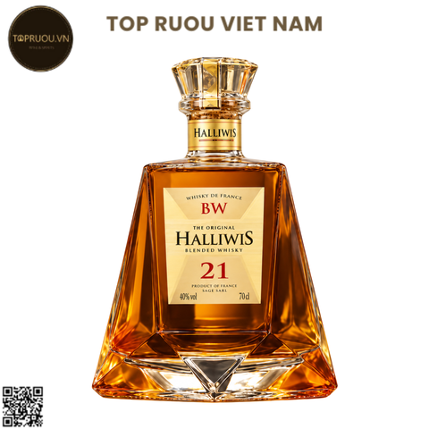 Whisky Halliwis BW 21 - 700ml - 40% - Pháp (Không Hộp - Không Ly)
