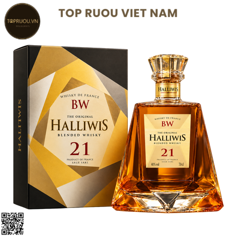 Whisky Halliwis BW 21 (Kèm Túi Giấy Hãng) - 700ml - 40% - Pháp