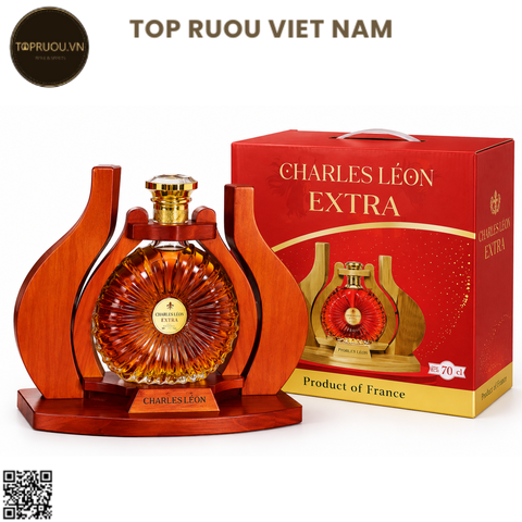 Kệ Gỗ Brandy XO Charles Extra - 700ml - 40% - Pháp