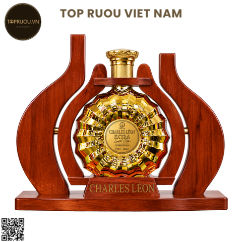 Kệ Gỗ Brandy Charles Leon Extra Gold 3000ml - 40% - Pháp