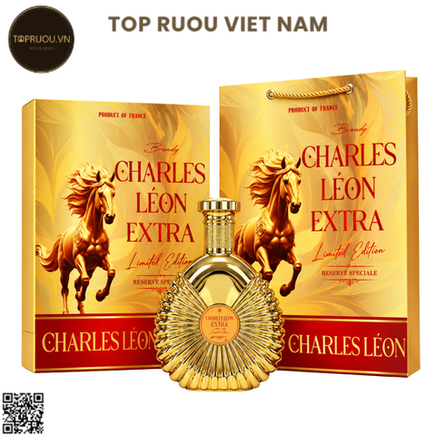 Brandy XO Charles Leon Extra Gold (Kèm Túi Giấy Hãng) - 700ml - 40% - Pháp