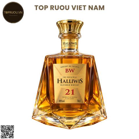Whisky Halliwis BW 21 - 700ml - 40% - Pháp (Không Hộp - Không Ly)