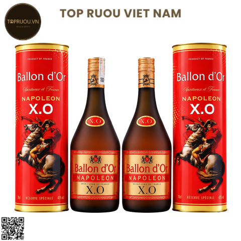 Combo 2 Chai Brandy XO Ballon D'or (Dạng Chai) - 700ml - 40% - Pháp