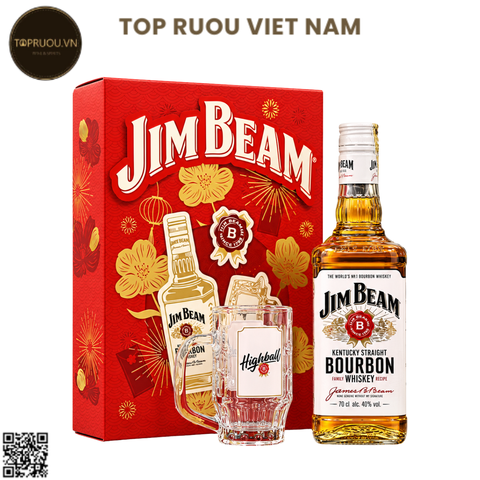 Whisky Jim Beam White Hộp Quà F26 - 700ml - 40% - Mỹ