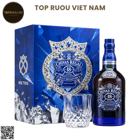 Whisky Chivas Regal 18 Blue Hộp Quà F25 (Kèm Túi Giấy Hãng) - 700ml - 40% - Scotland