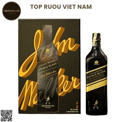 Whisky Johnnie Walker Double Black Hộp Quà F22 - 1000ml - 40% - Scotland