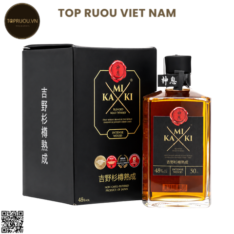 Whisky Kamiki Intense Wood - Black - 500ml - 48% - Nhật Bản