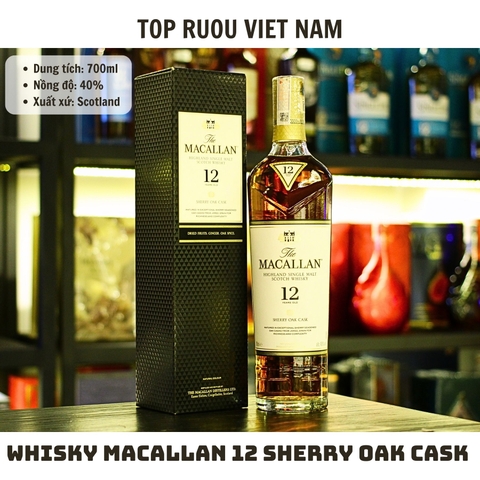 Whisky Macallan 12 Sherry Oak Cask Single Malt - 700ml - 40% - Scotland