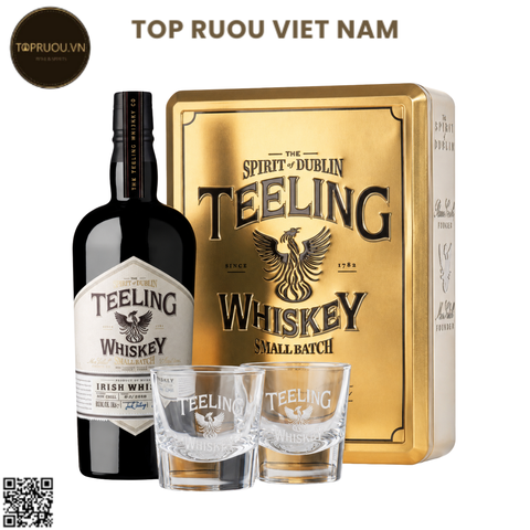 Whisky Teeling Small Batch Single Malt - 700ml - 46% - Ireland - Kèm Hộp Sắt + 2 Ly