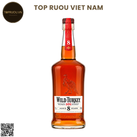 Whisky Wild Turkey 101 Kentucky Straight Bourbon Aged 8 Years - 700ml - 50.5% - Mỹ