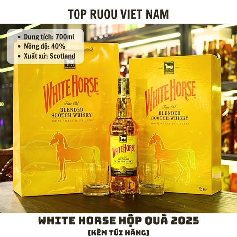 Whisky White Horse Hộp Qùa F25 (Kèm Túi Giấy Hãng) 700ml - 40% - Scotland