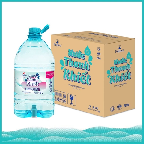 Nước uống Thanh Khiết Fujiwa - Thùng 2 Bình 6L