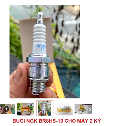 [HCM] [ GIÁ 1 CÁI] BUGI NGK BR8HS-10 CHÍNH HÃNG NHẬT BẢN DÙNG CHO ĐỘNG CƠ CANO 2 THÌ, 2KỲ Buri Bugi cho Máy Cano 2 Kỳ