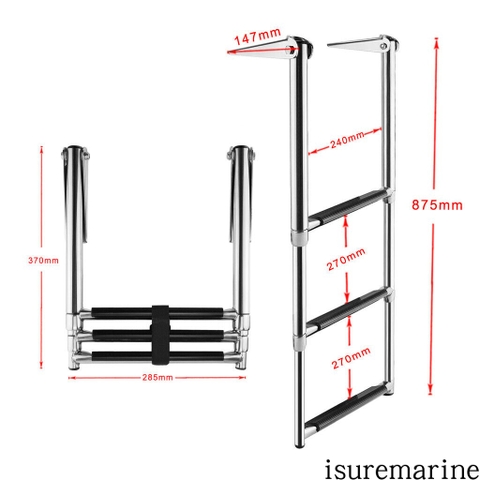 Cầu Thang Xếp 3 Nấc, Inox 316, Model : SF30107, Kt: 875x254mm