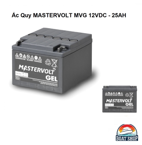 Ắc Quy MASTERVOLT MVG 12VDC - 25AH, Model: 64000250, (Ắc Quy Axit-chì cho động cơ diesel, kích thước 167 x 176 x126 mm) . Hàng mới 100%