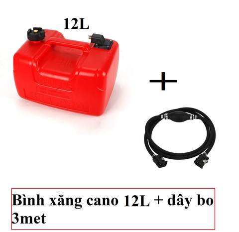 Thùng Xăng Cano 12L Tặng Kèm Dây Bo Bóp Yamaha Dài 3 Mét.