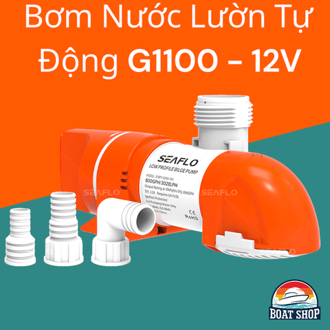 Bơm Nước Lườn Tự Động ( Loại Thấp - xoay 360 độ) 12V, Lưu Lượng 1100GPH, Công Suất 36W