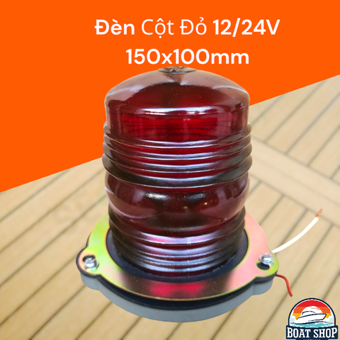 Đèn Cột Đỏ Tín Hiệu 360 Độ, 12V, Đèn Đỏ Sợi Đốt, Bóng Nhựa Siêu Bền