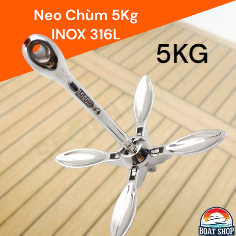 Inox 316, 5KG Neo Chùm Inox 316, Xếp Gọn, Cân Nặng 5Kg, Hàng Mới 100% Dùng Cho Tàu Cano