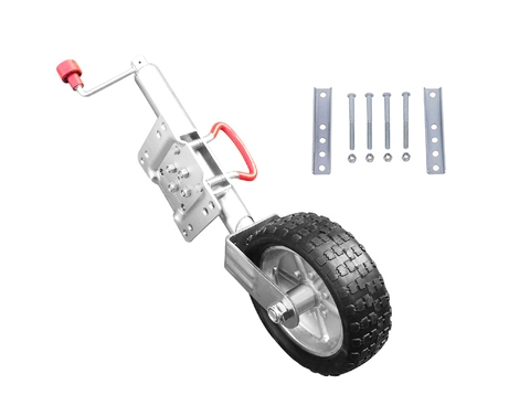 Chân Kéo Trailer 1 Bánh Lớn 254mm, Cao 615mm, Thép Mạ Kẽm, Tải Trọng 900Kg