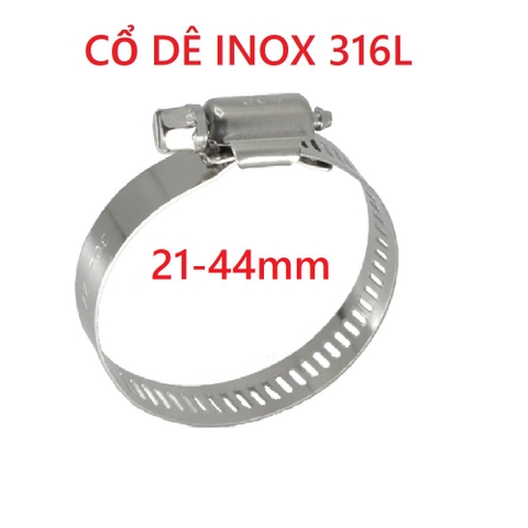 Cổ Dê Inox 316, Kích Thước  D: 21-44mm W: 12.7mm T: 0.6mm