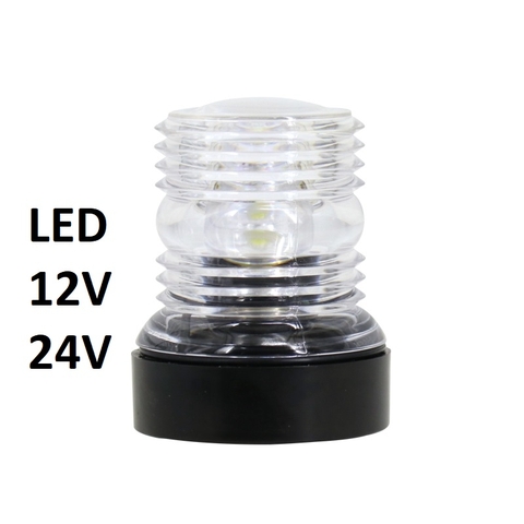 Đèn Cột Tròn Trắng Đèn Tín Hiệu Neo LED 12/24V, Chiều Dài 72mm, Cho  Tàu Cano
