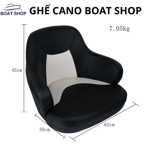 Ghế Tài Công Cano Cao Cấp, Bọc Da Simili đẹp, chống thấm nước, Kích thước 45x55x62cm, nặng 7.5Kg Cho tàu Cano