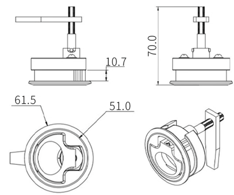 Khóa Nắp Hầm Cano Inox Không có Chìa ZK3204