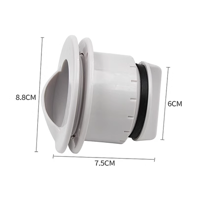 Lỗ Thoát Nước Mạn Loại Lớn , Dạng Mang Cá, Phi Ngoài 88mm, Trong 60mm, Dày 75mm Màu Trắng, Mã